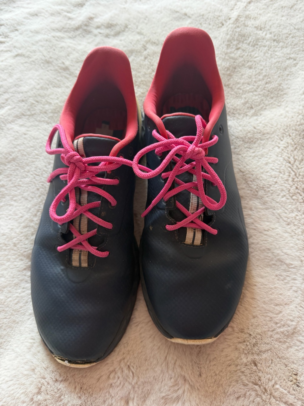Men’s Navy Golf Shoes with Pink Accents